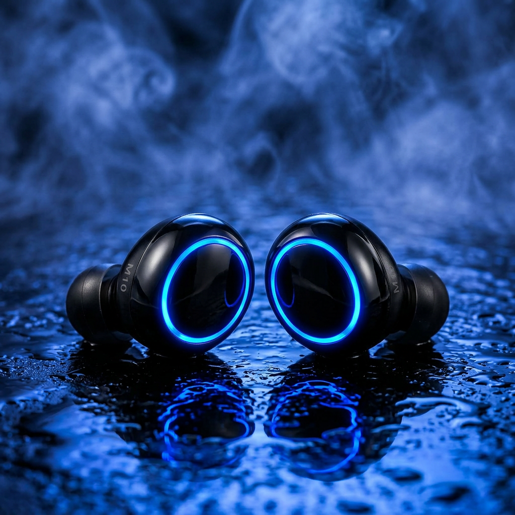 M10 earbuds with RGB ring